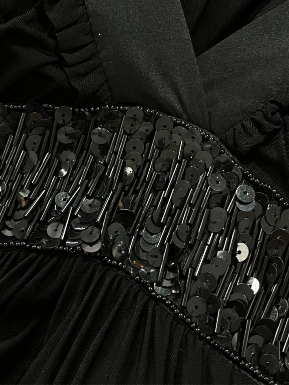 90s Y2K Vintage Bebe Backless Black Midi Dress. S/M. Cocktail Party Beaded Prom - Picture 9 of 11